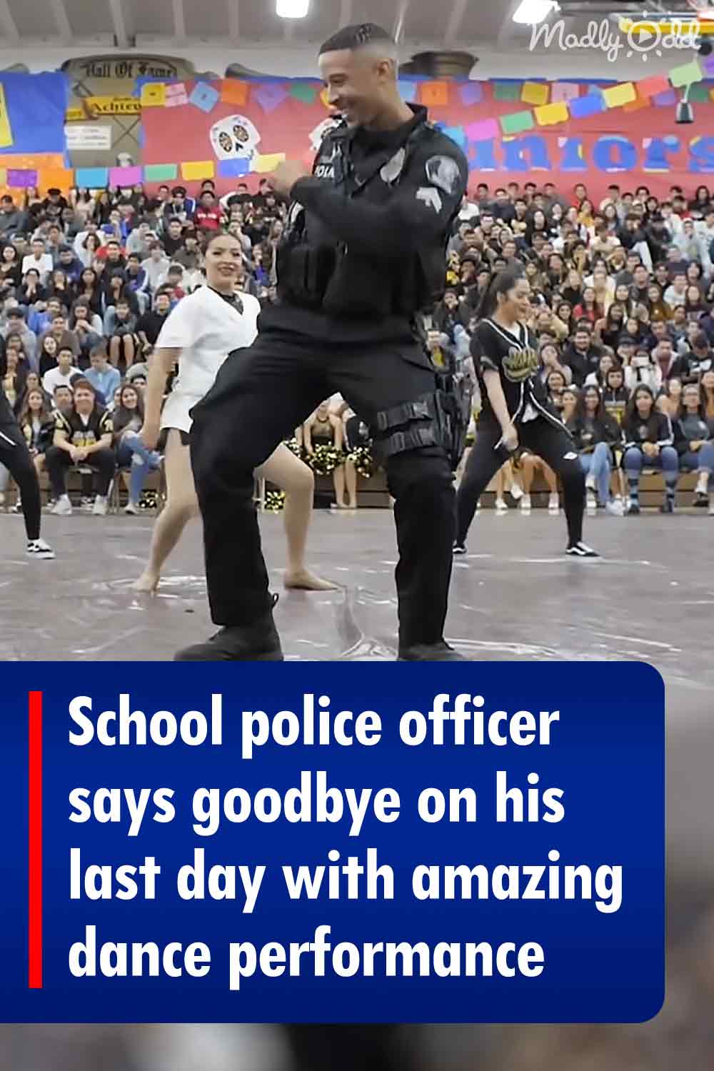 School police officer says goodbye on his last day with amazing dance performance