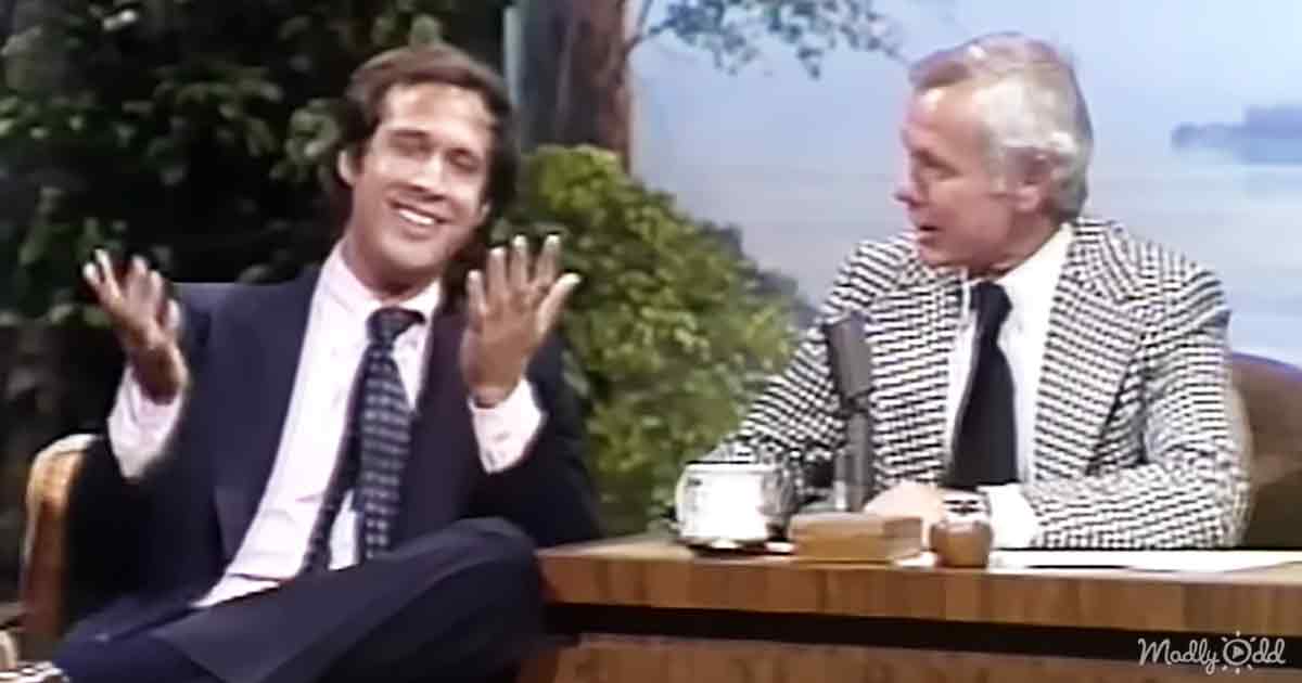 Chevy Chase and Johnny Carson