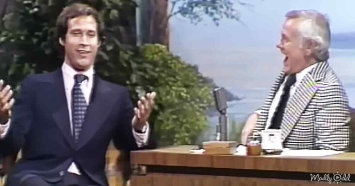 Chevy Chase and Johnny Carson