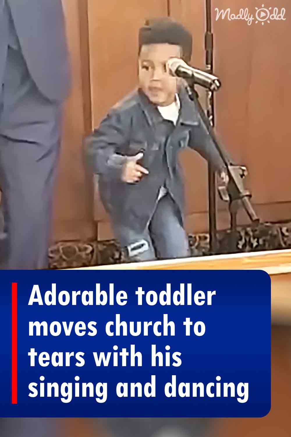 Adorable toddler moves church to tears with his singing and dancing