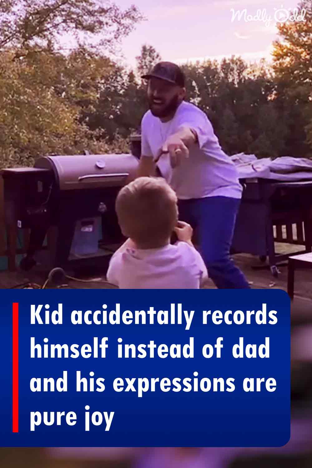 Kid accidentally records himself instead of dad and his expressions are pure joy