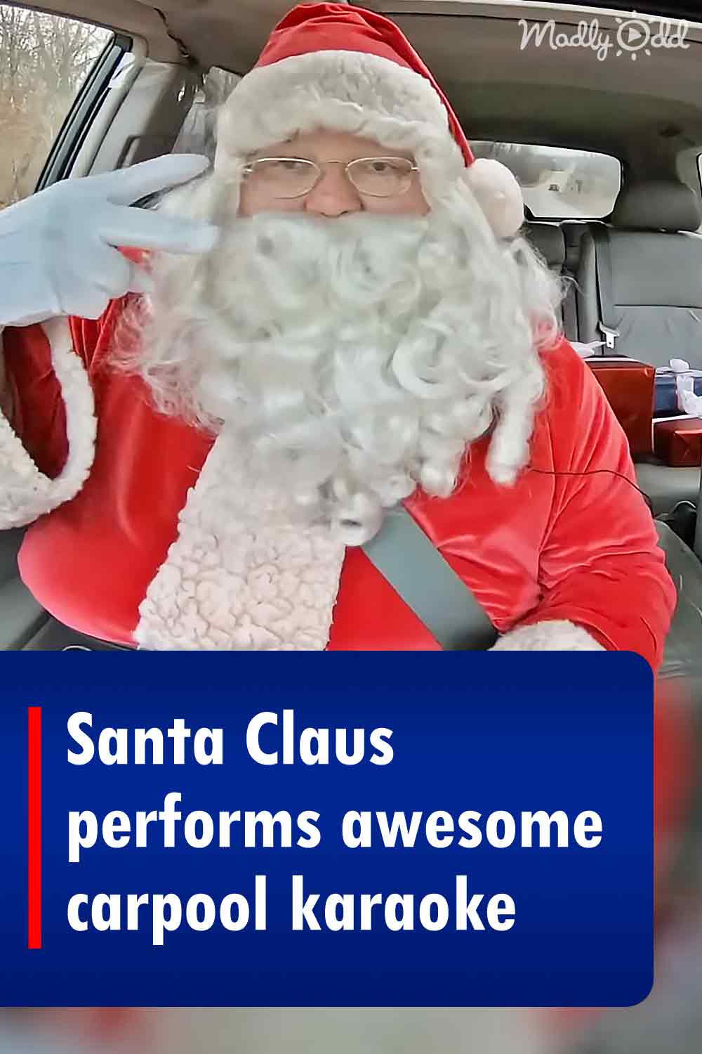 Santa Claus performs awesome carpool karaoke