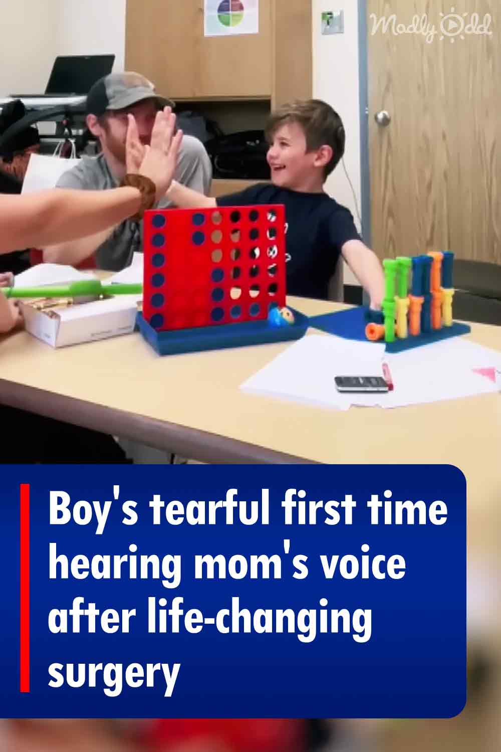 Boy\'s tearful first time hearing mom\'s voice after life-changing surgery