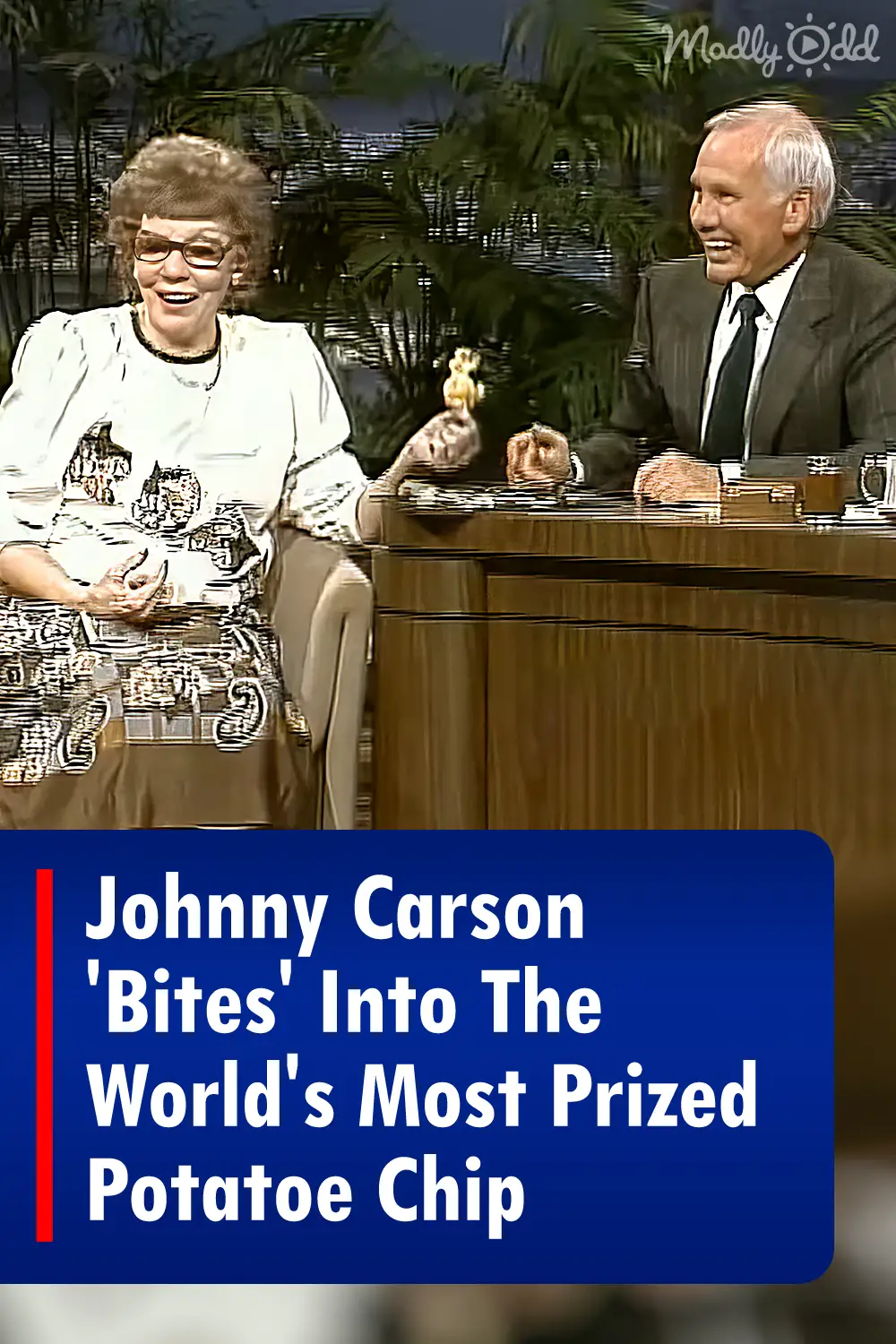 Johnny Carson 'Bites' Into The World's Most Prized Potatoe Chip