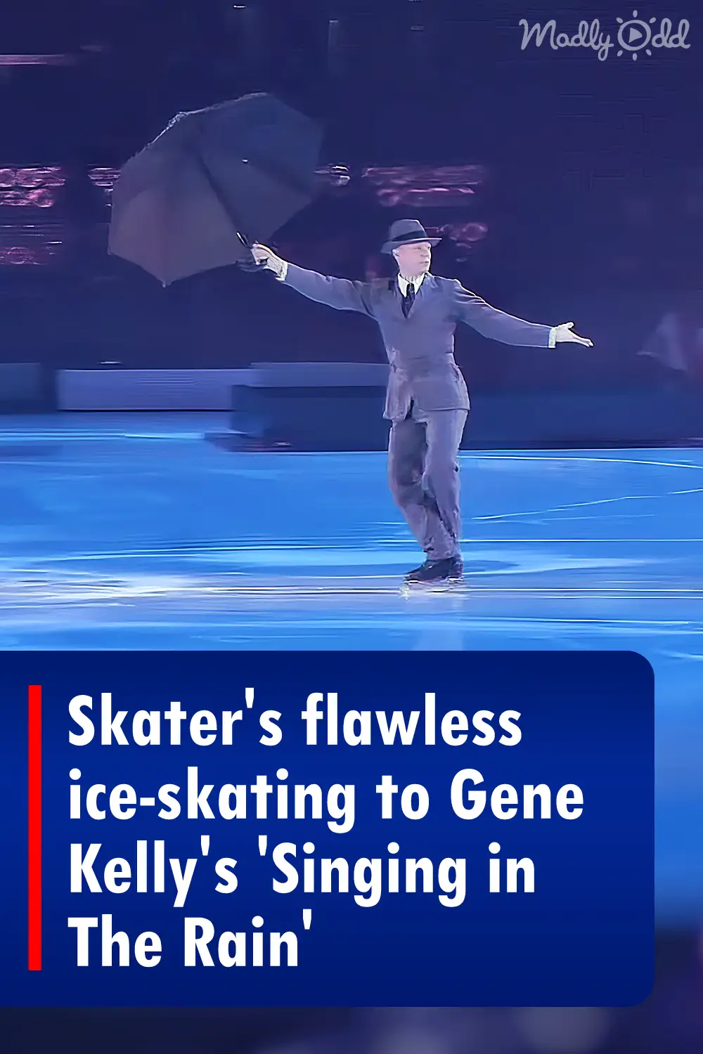 Skater\'s flawless ice-skating to Gene Kelly\'s \'Singing in The Rain\'