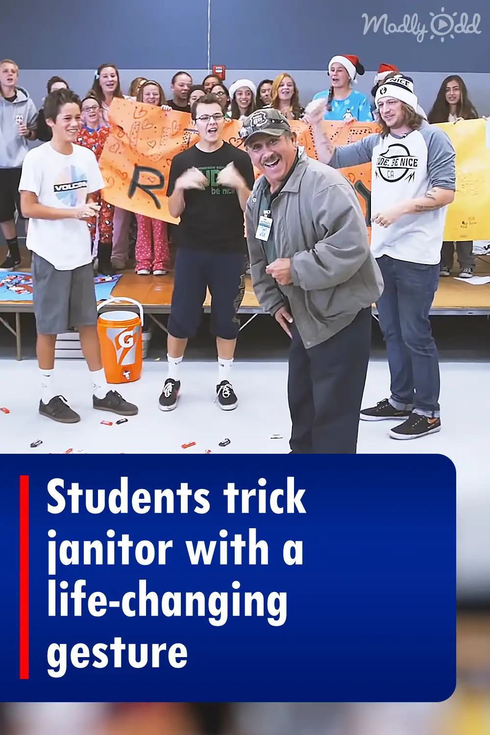 Students trick janitor with a life-changing gesture
