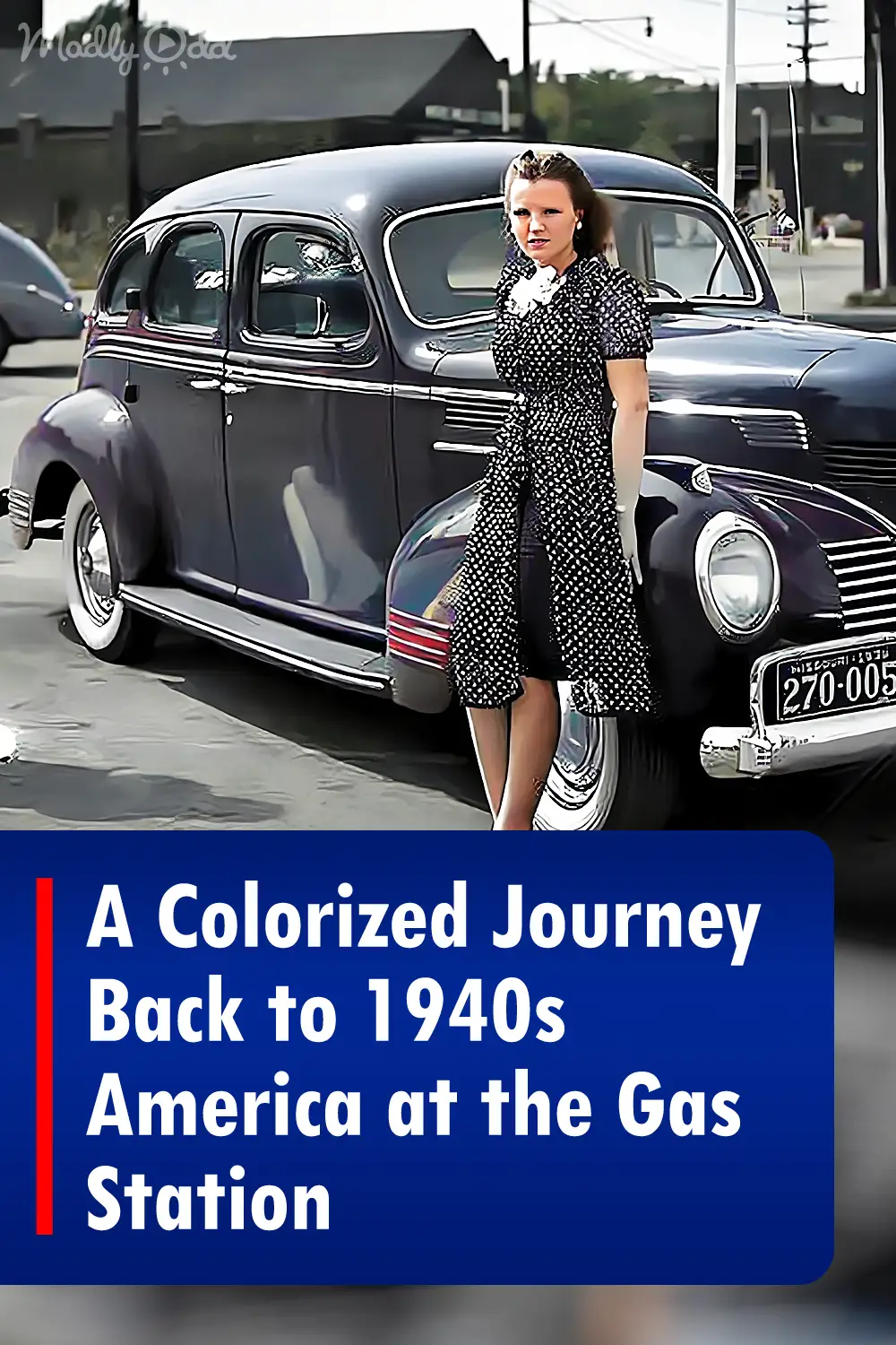 A Colorized Journey Back to 1940s America at the Gas Station