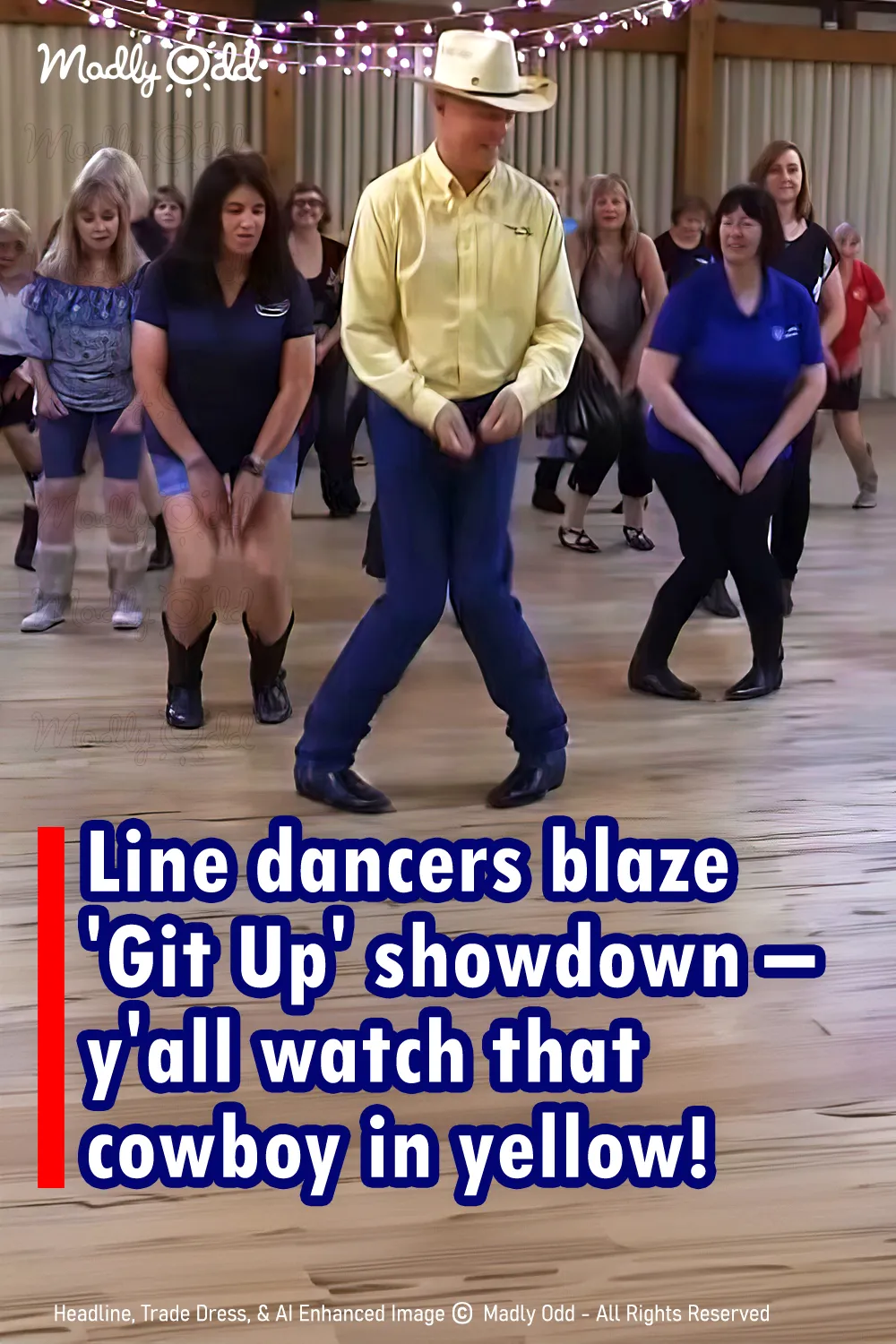 Line dancers blaze \'Git Up Challenge\' – y\'all watch that cowboy in yellow!