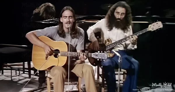 James Taylor and Carole King in a 1971 concert